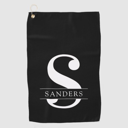 モノグラエレガントム |白黒 ゴルフタオル (正面)