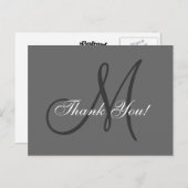 モノグラエレガントム | 結婚感謝はがき ポストカード (正面/裏面)