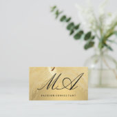 モノグラエレガントム | 金ゴールドブラシ | 木目 名刺 (スタンド正面)