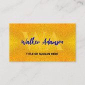 モノグラエレガントム | 青モダン色とフェイク金ゴールド 名刺 (正面)