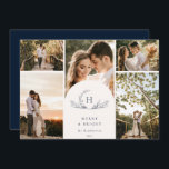 モノグラオーガニックム5フォトホリデーカード シーズンカード<br><div class="desc">自然オーガニックの葉の植物性モノグラムリース、5フォトホリデーカード。</div>