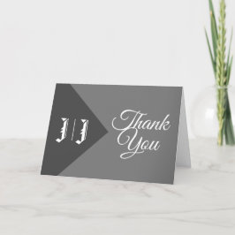 モノグラカジュアルムモダン・クリス結婚マス サンキューカード
