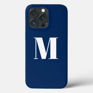 モノグラカスタマイズムイニシャルネイビーブルーホワイト iPhone 13 PROケース