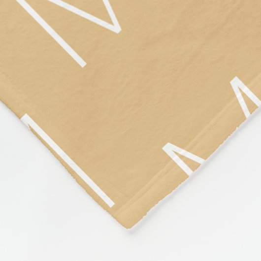 モノグラカスタマイズムイニシャル文字ラクダ・カーキ フリースブランケット (角)