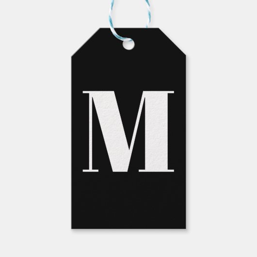 モノグラカスタマイズムイニシャル白黒 ギフトタグ (正面)