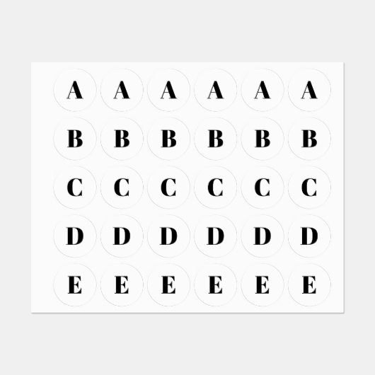 モノグラカスタマイズムイニシャル白黒 ラベル (シート)