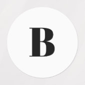 モノグラカスタマイズムイニシャル白黒 ラベル (デザイン2)