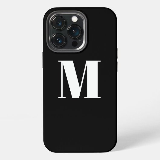 モノグラカスタマイズムイニシャル白黒 iPhoneケース (裏面)