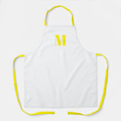 モノグラカスタマイズムイニシャル黄白色 エプロン (正面)