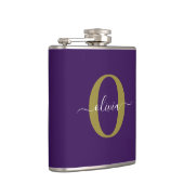 モノグラカスタマイズムスクリプト名パープルホワイト金ゴールド フラスク (右)