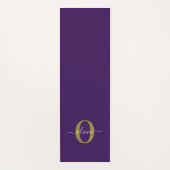 モノグラカスタマイズムスクリプト名パープルホワイト金ゴールド ヨガマット (正面)