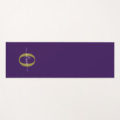 モノグラカスタマイズムスクリプト名パープルホワイト金ゴールド ヨガマット (正面(横))