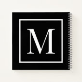 モノグラカスタマイズム白黒 | 任意の背景 ノートブック (裏面)