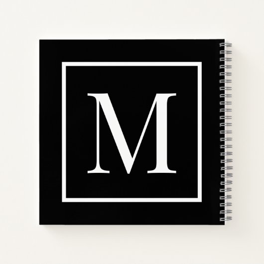 モノグラカスタマイズム白黒 | 任意の背景 ノートブック (裏面)