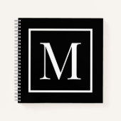 モノグラカスタマイズム白黒 | 任意の背景 ノートブック (正面)