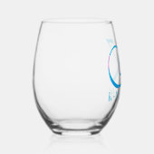 モノグラカスタマイズム「K」ネーム抽象芸術春青 ステムなしワイングラス (右)