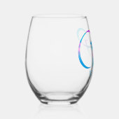 モノグラカスタマイズム「W」名前抽象芸術春青 ステムなしワイングラス (右)