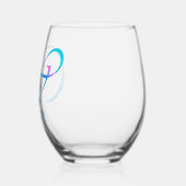 モノグラカスタマイズム「W」名前抽象芸術春青 ステムなしワイングラス (左)