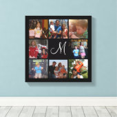 モノグラカスタムムと家族の色の写真コラージュ キャンバスプリント (インサイチュ (ウッドフロア))