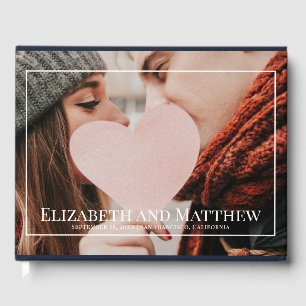 モノグラカスタムムのフォトホワイトフレーム結婚ズ ゲストブック