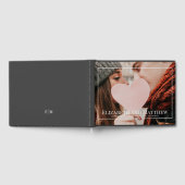 モノグラカスタムムのフォトホワイトフレーム結婚ズ ゲストブック (全面)