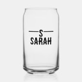 モノグラカスタムムイニシャルと名前の付いたガラス製品セット ガラス缶 (正面)