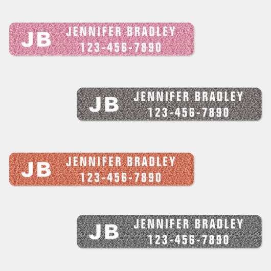 モノグラカスタムムパーソナライズされた名ガーリーグリッター ラベル (グループ)