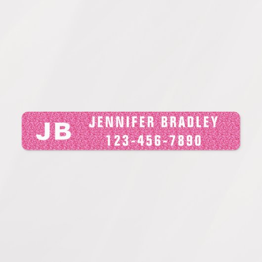 モノグラカスタムムパーソナライズされた名ガーリーグリッター ラベル (デザイン1)