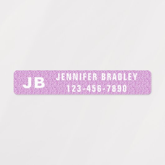 モノグラカスタムムパーソナライズされた名ガーリーグリッター ラベル (デザイン2)