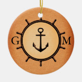 モノグラカスタムムブ航海のラスホイールといかり セラミックオーナメント (正面)