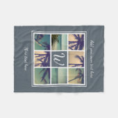 モノグラカスタムム付きフォトコラージュフリースブランケット フリースブランケット (正面(横))