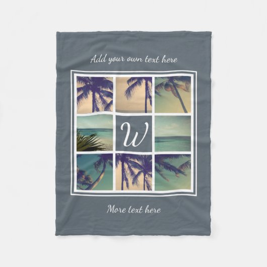 モノグラカスタムム付きフォトコラージュフリースブランケット フリースブランケット (正面)