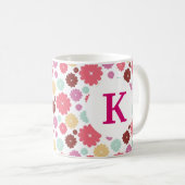 モノグラカスタムム印刷コーヒーマグフラかわいらしワーズ コーヒーマグカップ (正面右)