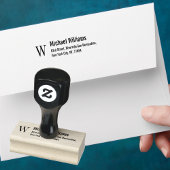 モノグラカスタムム名の作モダン成差出人住所 ラバースタンプ