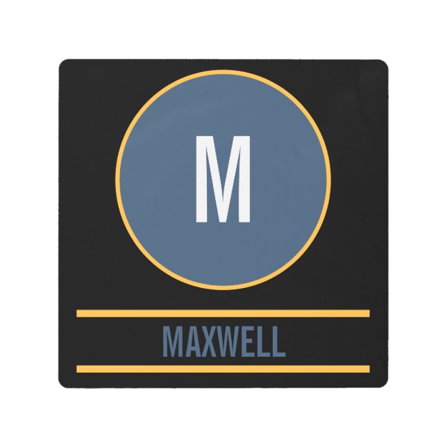 モノグラカスタムム名文字テンプレート メタルプリント (正面)