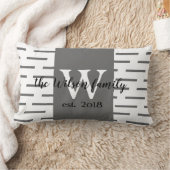 モノグラカスタムム枕グレーと白モダン色 ランバークッション (ブランケット)