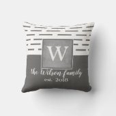 モノグラカスタムム枕グレーと白 クッション (裏面)