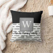 モノグラカスタムム枕グレーと白 クッション (ブランケット)