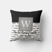 モノグラカスタムム枕グレーと白 クッション (裏面)