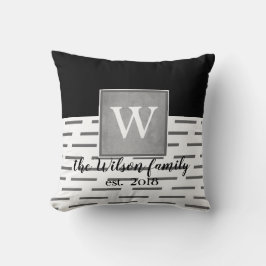 モノグラカスタムム枕グレーと白 クッション