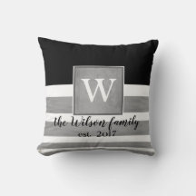 モノグラカスタムム枕セピアと白ストライプ色