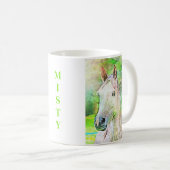 モノグラカスタムム水彩スタイル馬 コーヒーマグカップ (正面右)
