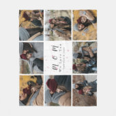 モノグラカスタムム8フォトコラージュマザーファミリーギフト フリースブランケット (正面)