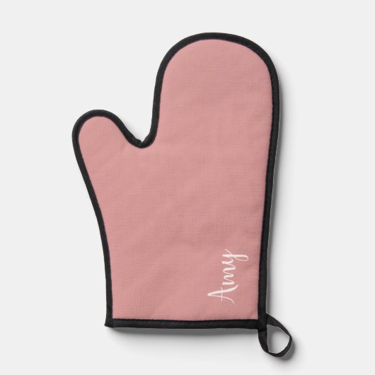 モノグラカスタムム、ピンクとスクリプトタイポグラフィ 鍋つかみ (正面)