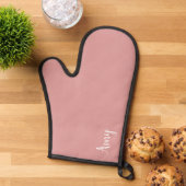 モノグラカスタムム、ピンクとスクリプトタイポグラフィ 鍋つかみ (トップダウン)