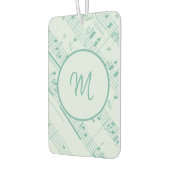 モノグラカッコいいムを使った緑と紫の楽譜 カーエアーフレッシュナー (左)