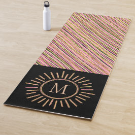 モノグラカラフルムシンプル金ゴールドピンクブラック ヨガマット