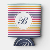 モノグラカラフルムストライプので可愛い柄 缶クーラー (正面)