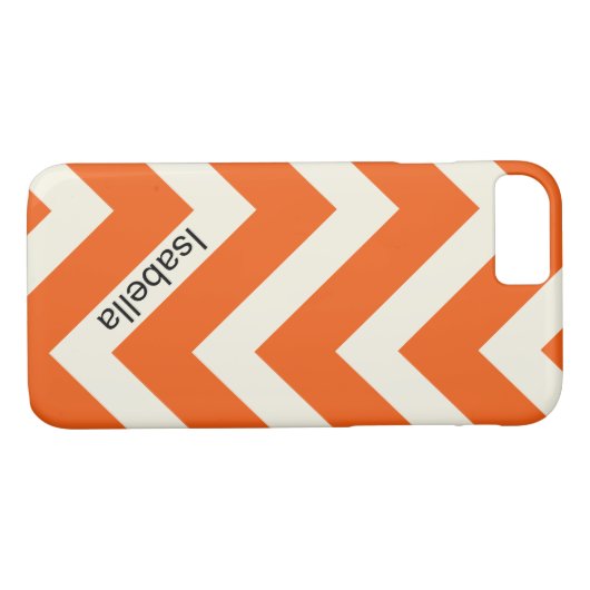 モノグラカラフルム付きオレンジ色のシェブロン模様 Case-Mate iPhoneケース (裏面(横))