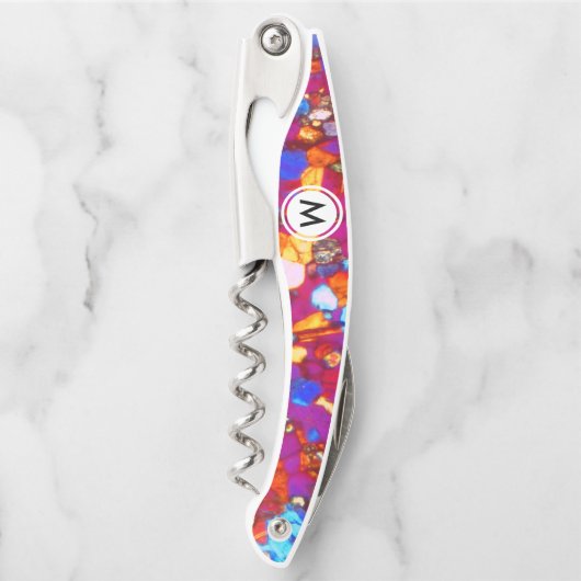 モノグラカラフルム付き岩石の薄片 ソムリエナイフ (正面)